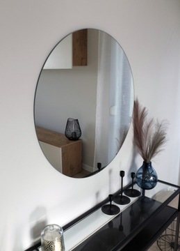 LUSTRO OKRĄGŁE ŚCIENNE BOHO SZLIF BEZ RAMY 70 CM