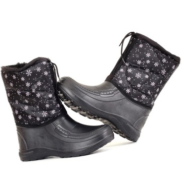 СНЕЖНЫЕ БОТИНКИ ЖЕНСКИЕ ЗИМНИЕ, ЧЕРНЫЕ, УТЕПЛЕННЫЕ, ЛЕГКИЕ, ВОДОНЕПРОНИЦАЕМЫЕ