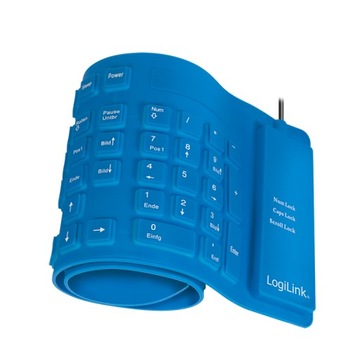 Klawiatura elastyczna wodoodporna LogiLink - USB + PS/2, silikonowa