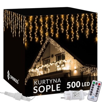 SOPLE 1000 LED LAMPKI ZEWNĘTRZNE 45m PILOT FLASH GIRLANDA ŚWIETLNA KURTYNA