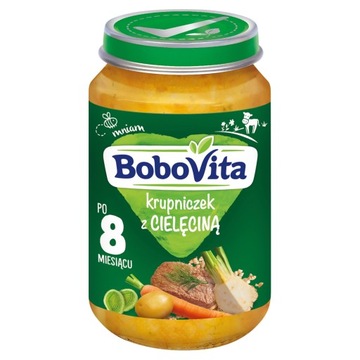BOBOVITA OBIADEK DLA NIEMOWLĄT KRUPNICZEK Z CIELĘCINĄ PO 8M 190G