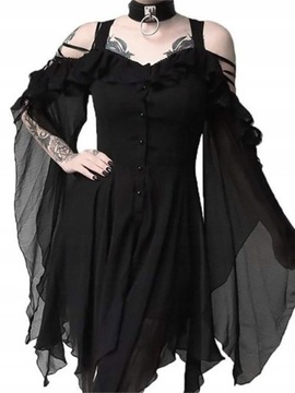 Modna damska sukienka w stylu vintage gothic su