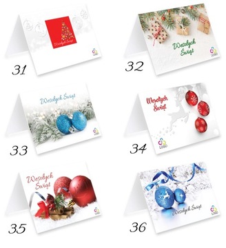 FIRMOWE KARTKI ŚWIĄTECZNE BIZNESOWE LOGO + KOPERTA