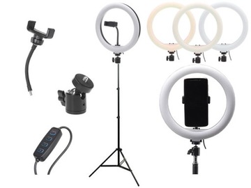 LAMPA PIERŚCIENIOWA RING LED 26cm SELFIE STATYW