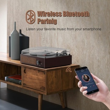 3-скоростной проигрыватель MASOCO с Bluetooth AUX RCA