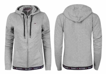 TOMMY HILFIGER DAMSKA BLUZA Z KAPTUREM HOODY HWK GREY r.XS