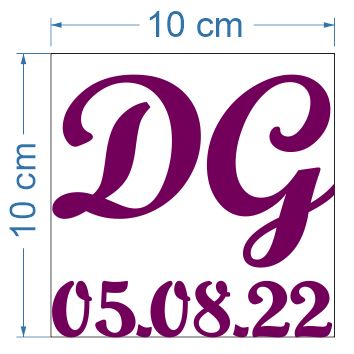 Свадебная наклейка Инициалы - разные шрифты