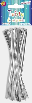 Twisty do wiązania druciki 18cm SREBR ALIGA TW1832