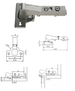 2 петли 90 Metalla+ Hafele с тормозом и направляющей