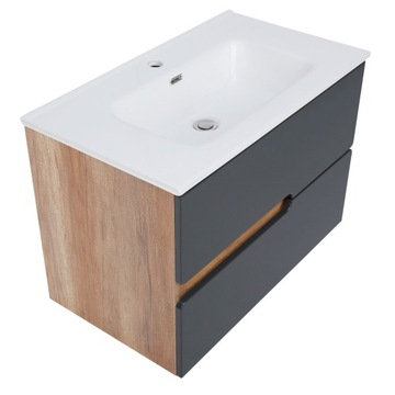 ШКАФ ПОД УМЫВАЛЬНИК 80 СМ ПОДВЕСНОЙ АНТРАЦИТОВЫЙ ДУБ КАНТРИ ASTOR SPECTRA