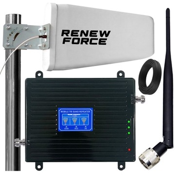 MOCNY Wzmacniacz sygnału internetu GSM/GPRS EDGE LTE 2G/3G/4G LTE +2 Anteny
