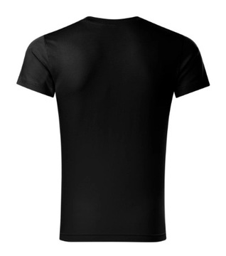 Bawełniana koszulka męska T-shirt Slim Fit V-neck MALFINI Czarna M