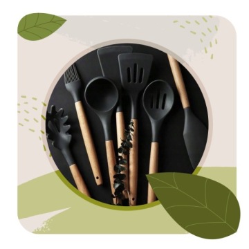 НАБОР КУХОННОЙ ПОСУДЫ СИЛИКОНОВАЯ АКСЕССУАРЫ Ложка Половник Лопатка 12 шт.