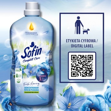 SOFIN Płyn do Płukania Tkanin Koncentrat Fresh Morning 1,8l (72 prań)