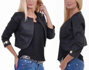 MARYNARKA TOP MODEL BOLERKO ŻAKIET EKO SKÓRA Rozm.46