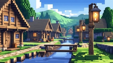 ОБОИ ДЕТСКИЕ МИНКРАФТ ДОМА 294х260 ДЛЯ СПАЛЬНИ