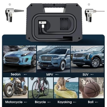 АВТОМОБИЛЬНЫЙ КОМПРЕССОР АККУМУЛЯТОРНЫЙ НАСОС LED LCD C1808-2