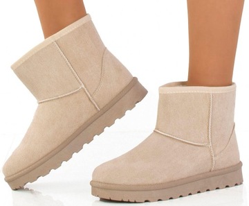 7057 БЕЖЕВЫЕ УТЕПЛЕННЫЕ СНЕЖНЫЕ БОТИНКИ 40