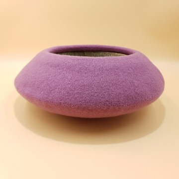 Beret z antenką duży francuski wełniany 30,5 cm śr