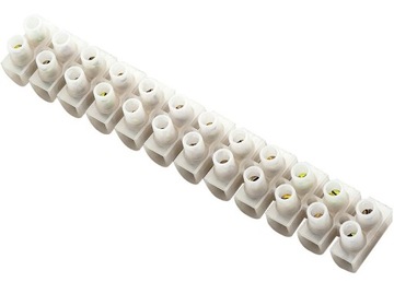 Kostka elektryczna 12 pól r=2,5mm2 biała listwa zaciskowa kablowa