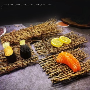 MINI TALERZE PŁOTOWE NARZĘDZIE DO DEKORACJI SUSHI TALERZ DO SERWOWANIA UKŁAD BAMBUSOWY