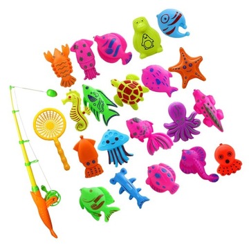 22-częściowy zestaw zabawek wędkarskich Time Vivid Zestaw modeli rybek Wczesna zabawka dla dzieci