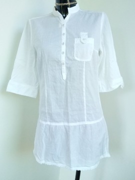 Biała letnia tunika długa mini sukienka M boho 38