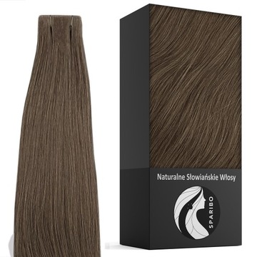 Naturalne włosy 10 kanapek kanapki niewidoczne taśmy Tape On 2.8 cm 50 cm