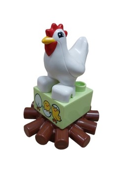 LS NOWE LEGO DUPLO FIGURKA animal KURA na jajkach PTAK kurczak GNIAZDO