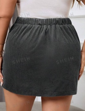 SHEIN PLUS SIZE SPÓDNICA SZTRUKSOWA SZARA 52 ŁJA