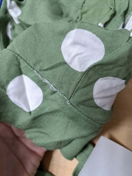 Trendyol zielony komplet top i spódnica w groszki S