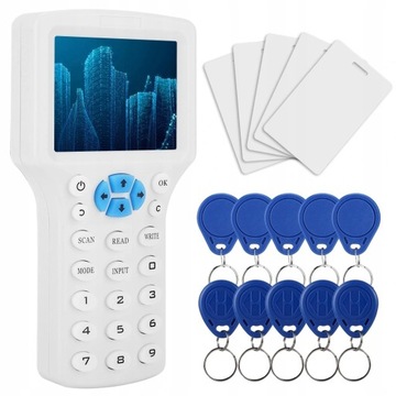 PROGRAMATOR DUPLIKATOR CZYTNIK KOPIARKA RFID NFC 10 BRELOKÓW 5 KARTA ZESTAW