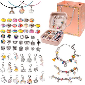 НАБОР ДЛЯ ИЗГОТОВЛЕНИЯ БРАСЛЕТОВ, ОЖЕРЕЛЬЕ, КУЛОНОВ, БУСИН + КОРОБКА