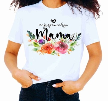 PREZENT NA DZIEŃ MAMY T-shirt KOSZULKA DLA MAMY Najwspanialsza Mama L