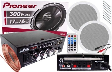 GŁOŚNIKI SUFITOWE PIONEER BLUETOOTH USB DOM SKLEP LOKAL KAWIARNIA SALON