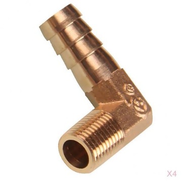 4x 1/BSP do 12mm mosiężny męski łokieć 90 stopni