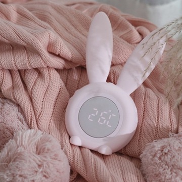 НОЧНИК ДЕТСКИЙ БУДИЛЬНИК КРОЛИК ЧАСЫ ДЛЯ ДЕТЕЙ