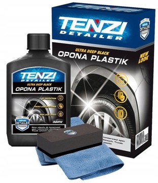 TENZI MOKRA OPONA ZESTAW CZERNIDŁO DRESSING DO OPON RENOWACJA PLASTIKÓW