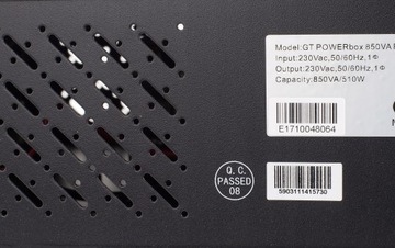 Источник бесперебойного питания UPS PowerBox 850ВА, стойка 19, 2U