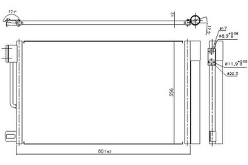 702801 КОНДЕНСАТОР КОНДИЦИОНЕРА NISSENS FIAT GRANDE PUNTO 1.2/1.4 2005/ PUNTO