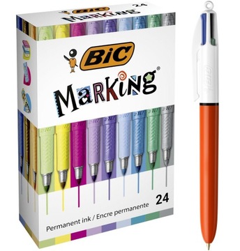 НАБОР ЦВЕТОВ ДЛЯ МАРКИРОВКИ BIC ПЕРМАНЕНТНЫЕ МАРКЕРЫ 24 АЛКОГОЛЬНЫХ ЦВЕТА