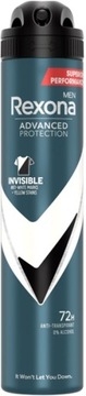 REXONA MEN ADVANCED PROTECTION INVISIBLE 200ml antyperspirant spray 72H