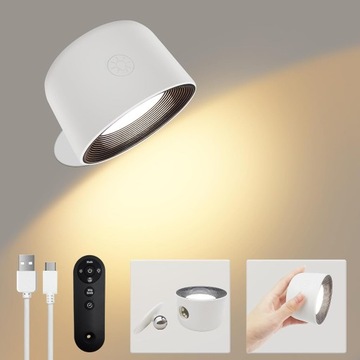 KINKIET WEWNĘTRZNA BEZPRZEWODOWA MAGNETYCZNA LAMPA ŚCIENNA LED RGB 2500mAh