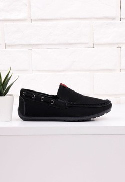 Черные замшевые мальчики мокасины скользили обувь