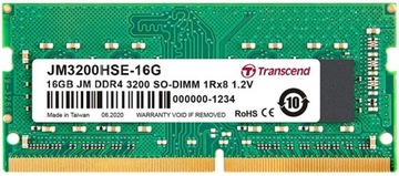 Pamięć RAM DDR4 Transcend JM3200HSE-16G 16GB 3200Mhz CL22 1.2V SO-DIMM