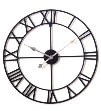 Metalowy zegar ścienny VINTAGE CICHY LOFT 58 cm