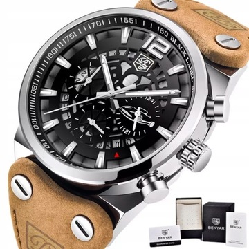 ZEGAREK MĘSKI BENYAR ELEGANCKI CHRONOGRAF PUDEŁKO