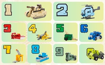 Игрушка 2в1 Робот Трансформеры Цифры № 10шт ПОДАРОК ​​НА ДЕНЬ ДЕТИ