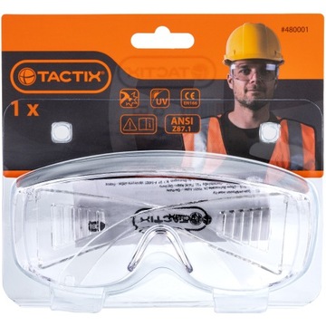 OKULARY OCHRONNE GOGLE BEZBARWNE ROBOCZE - TACTIX