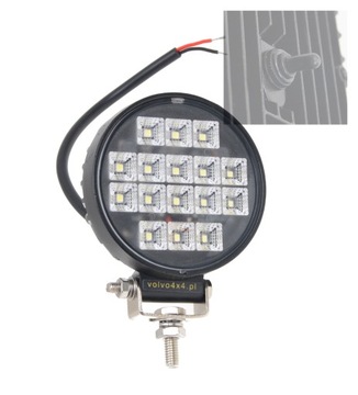 OKRĄGŁA LAMPA ROBOCZA 9cm 16W LED 12/24V +WŁĄCZNIK
